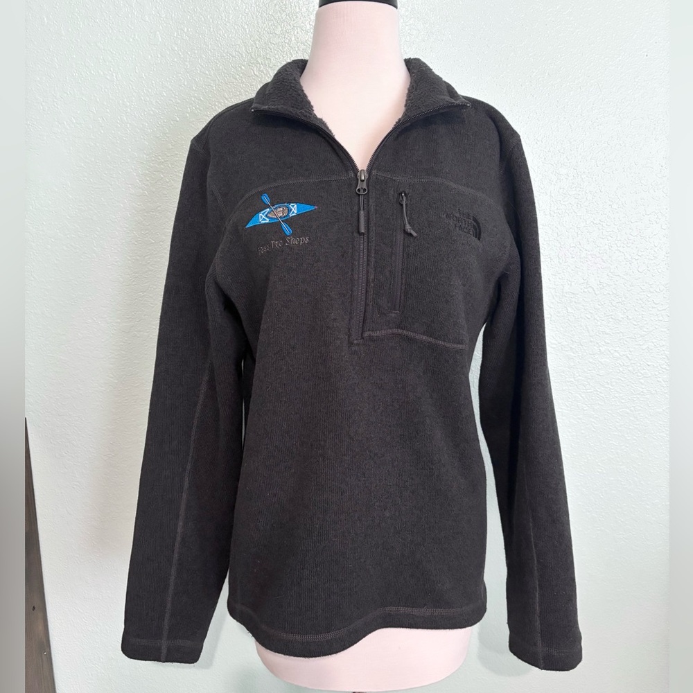 The North Face Men's Fleece Gray Quarter Zip Sweater Jacket Bass Pro